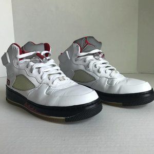 Air Jordan Fusion 5 "White Varsity Red- Black" Size 10